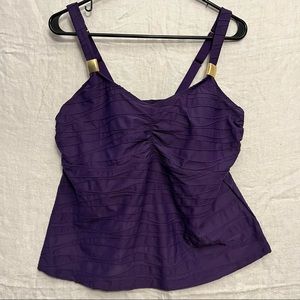 Land’s end swim top purple size 16W